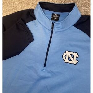 Colosseum University Of North Carolina UNC Fleece Pullover 1/4 Zip Mens XXL Blue